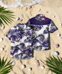 Baltimore Ravens NFL Palm Leaves Hot Summer Collection Funny 3D NFL Hawaiian Shirt, Ravens Gear