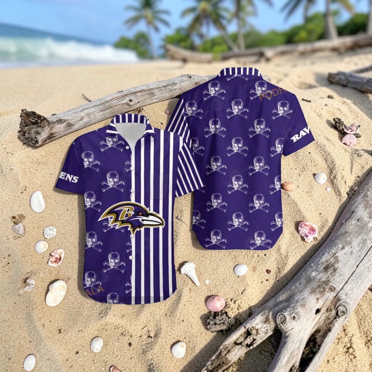 Baltimore Ravens Stripes And Skull Hawaii Shirt Summer Collection, Baltimore Ravens Merchandise Baltimore Ravens Stripes And Skull Hawaii Shirt Summer Collection, Baltimore Ravens Merchandise