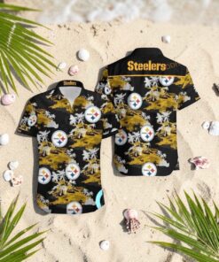 Beach Shirt NFL Pittsburgh Steelers Trending Style Hawaii All Over Print Shirt Combo Beach, Steelers Fan Shirt