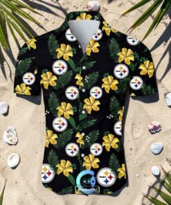 Beach Shirt NFL Pittsburgh Steelers Tropical Flower Hawaiian Shirt, Pittsburgh Steelers Gear