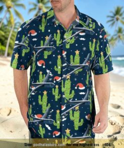 Boeing B 52 Stratofortress Christmas Seamless Button Up Hawaiian Shirt