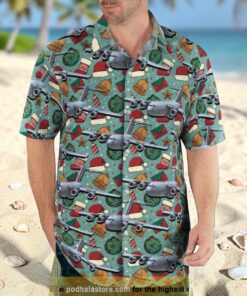Boeing C 17 Globemaster Iii Christmas Seamless Hawaiian Shirt Man