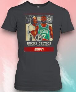 Boston Celtics Vs Milwaukee Bucks NBA Pioneers Classic 2026 Cooper Clifton Lloyd Poster Retro Shirt
