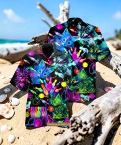 Bowling Rolling With My Homies Cats Short Sleeve Button Down Hawaiian Shirt