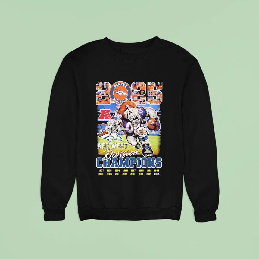 Broncos Country Afc West Division Champions 2025 MascoUnisex Shirt Broncos Country Afc West Division Champions 2025 MascoUnisex Shirt