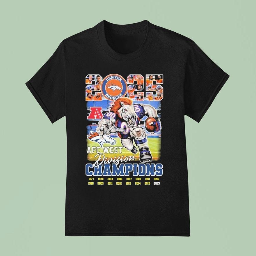 Broncos Country Afc West Division Champions 2025 MascoUnisex Shirt Broncos Country Afc West Division Champions 2025 MascoUnisex Shirt