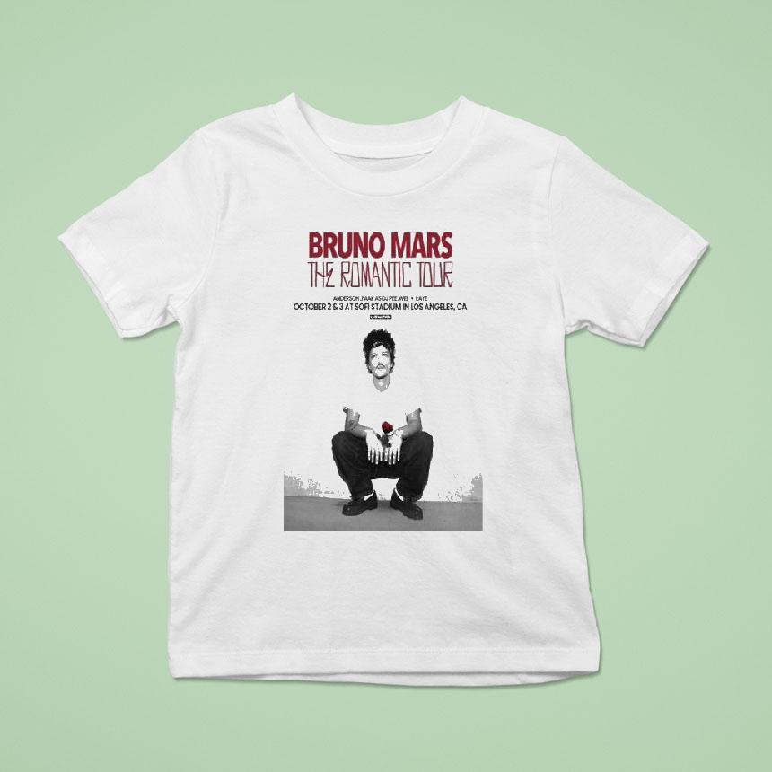 Bruno Mars Sofi Stadium Los Angeles Ca The Romantic Tour 2026 Shirt Bruno Mars Sofi Stadium Los Angeles Ca The Romantic Tour 2026 Shirt