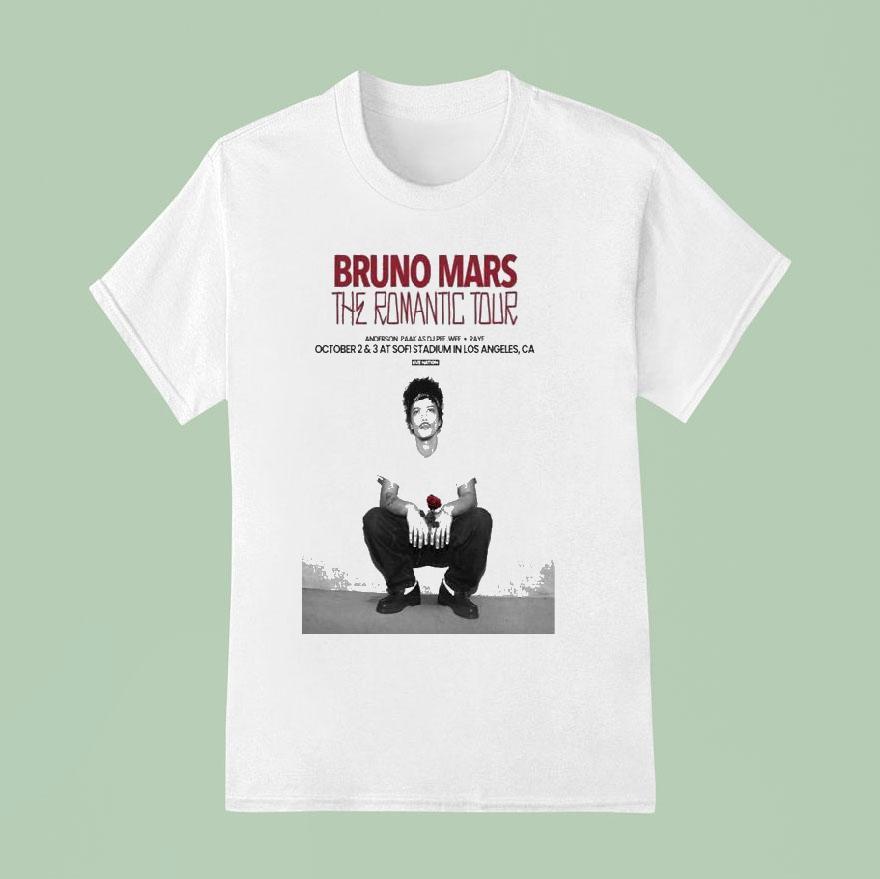 Bruno Mars Sofi Stadium Los Angeles Ca The Romantic Tour 2026 Shirt Bruno Mars Sofi Stadium Los Angeles Ca The Romantic Tour 2026 Shirt