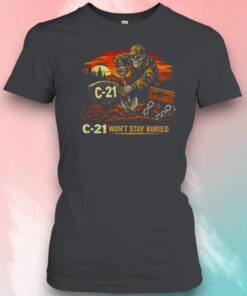 C 21 Wont Stay Buried Skeleton Dig A Grave Cartoon Shirt