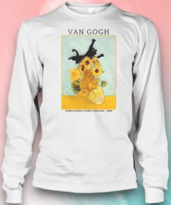Cat Attacks Vase Van Gogh Shirt