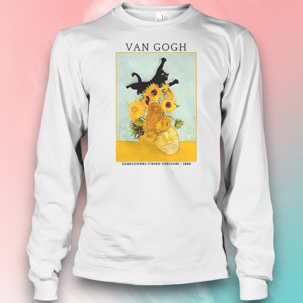 Cat Attacks Vase Van Gogh Shirt Cat Attacks Vase Van Gogh Shirt