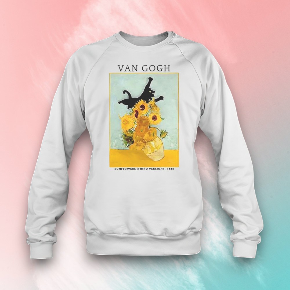 Cat Attacks Vase Van Gogh Shirt Cat Attacks Vase Van Gogh Shirt