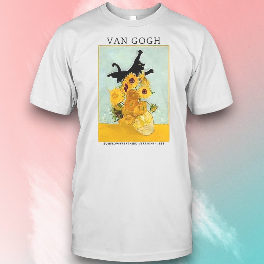 Cat Attacks Vase Van Gogh Shirt Cat Attacks Vase Van Gogh Shirt