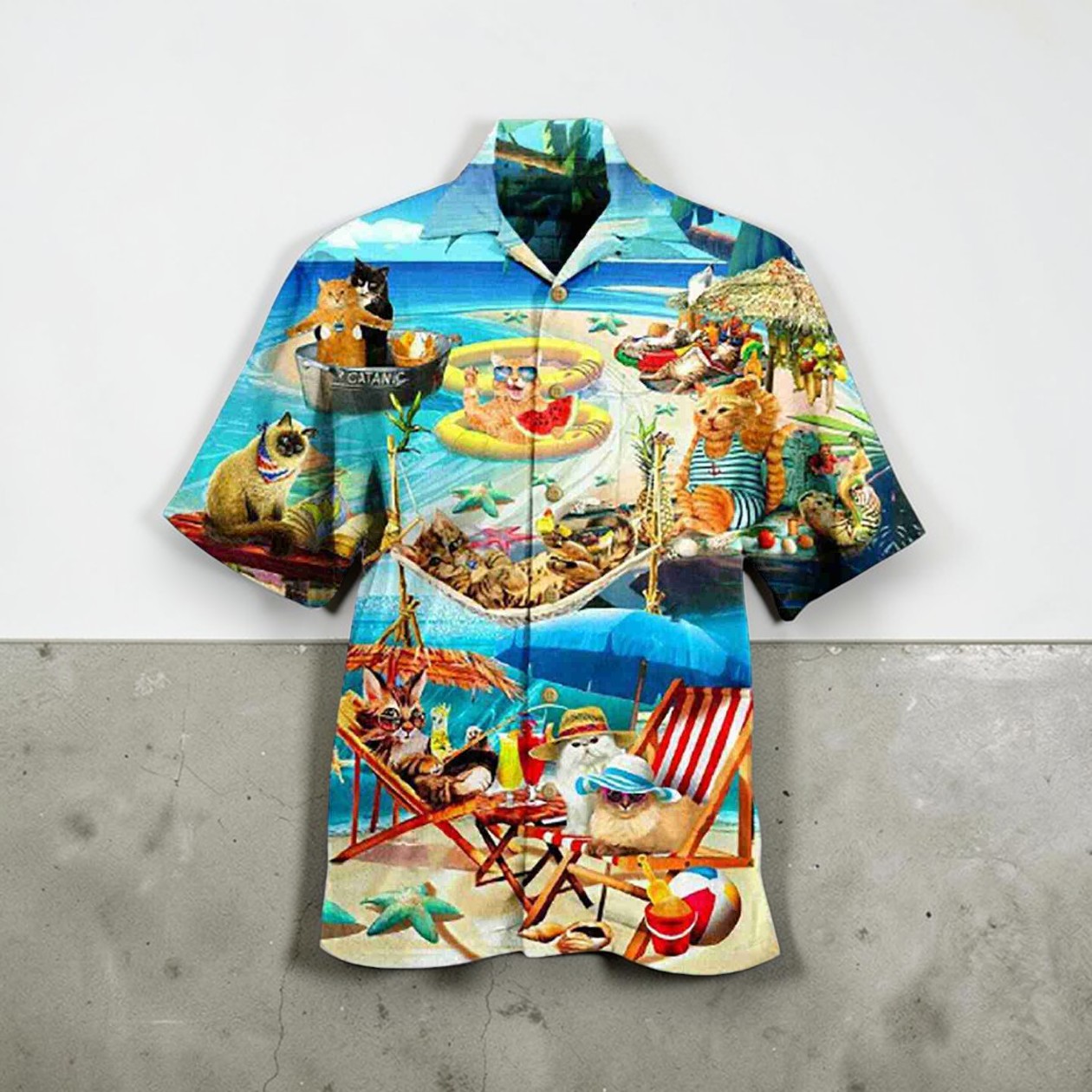 Cat Soft Beach For Cat Lover Vintage Button Down Hawaiian Shirt Cat Soft Beach For Cat Lover Vintage Button Down Hawaiian Shirt