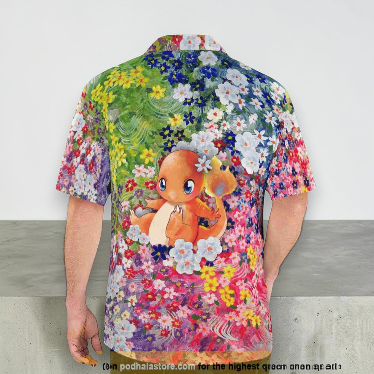 Charmander Summer Flowers Beach Pokemon 3D Funny Hawaiian Shirt, Pokemon Merchandise Charmander Summer Flowers Beach Pokemon 3D Funny Hawaiian Shirt, Pokemon Merchandise