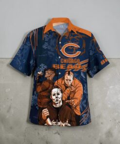 Chicago Bears Halloween Horror 3D Funny Hawaiian Shirt, Chicago Bears Apparel