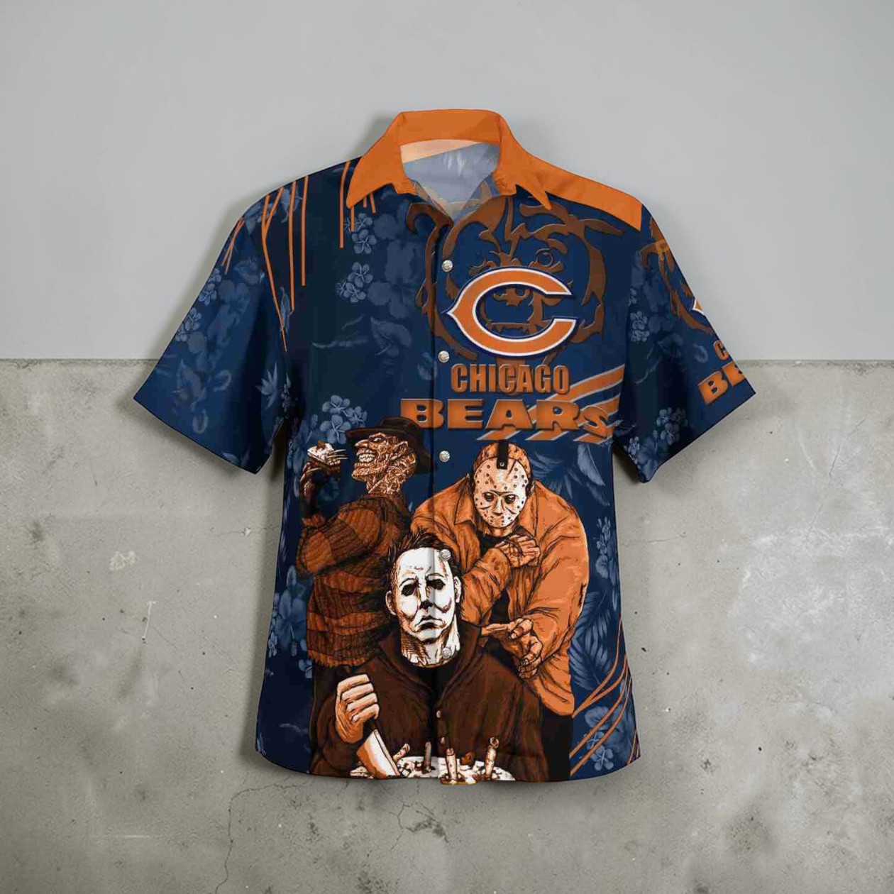 Chicago Bears Halloween Horror 3D Funny Hawaiian Shirt, Chicago Bears Apparel Chicago Bears Halloween Horror 3D Funny Hawaiian Shirt, Chicago Bears Apparel