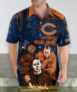 Chicago Bears Halloween Horror 3D Funny Hawaiian Shirt, Chicago Bears Apparel