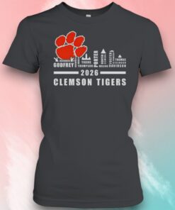 Clemson Tigers NCAA Mens Basketball Name Player City Skyline And Logo Shirt