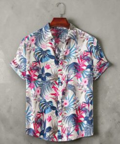 Cool Floral All Over Print Beach Us Summer Short Sleeve Hawaiian Shirt