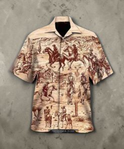 Cowboy Summer Short Sleeve Father Day Vintage Beach For Horse Lovers Hawaiian Shirt