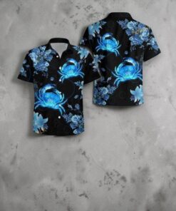 Crab Blue Maryl Crab Commercial Vacation Summer Hawaiian Shirt