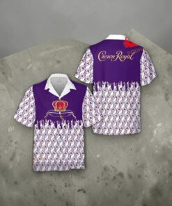 Crown Royal Hot Luxury Purple Design Funny Hawaiian Shirt, Crown Royal Gifts
