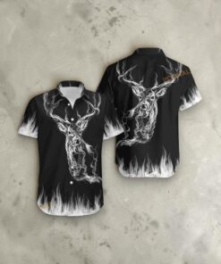 Deer Hunting Smoke Em Deer Aloha Button Down Hawaiian Shirt
