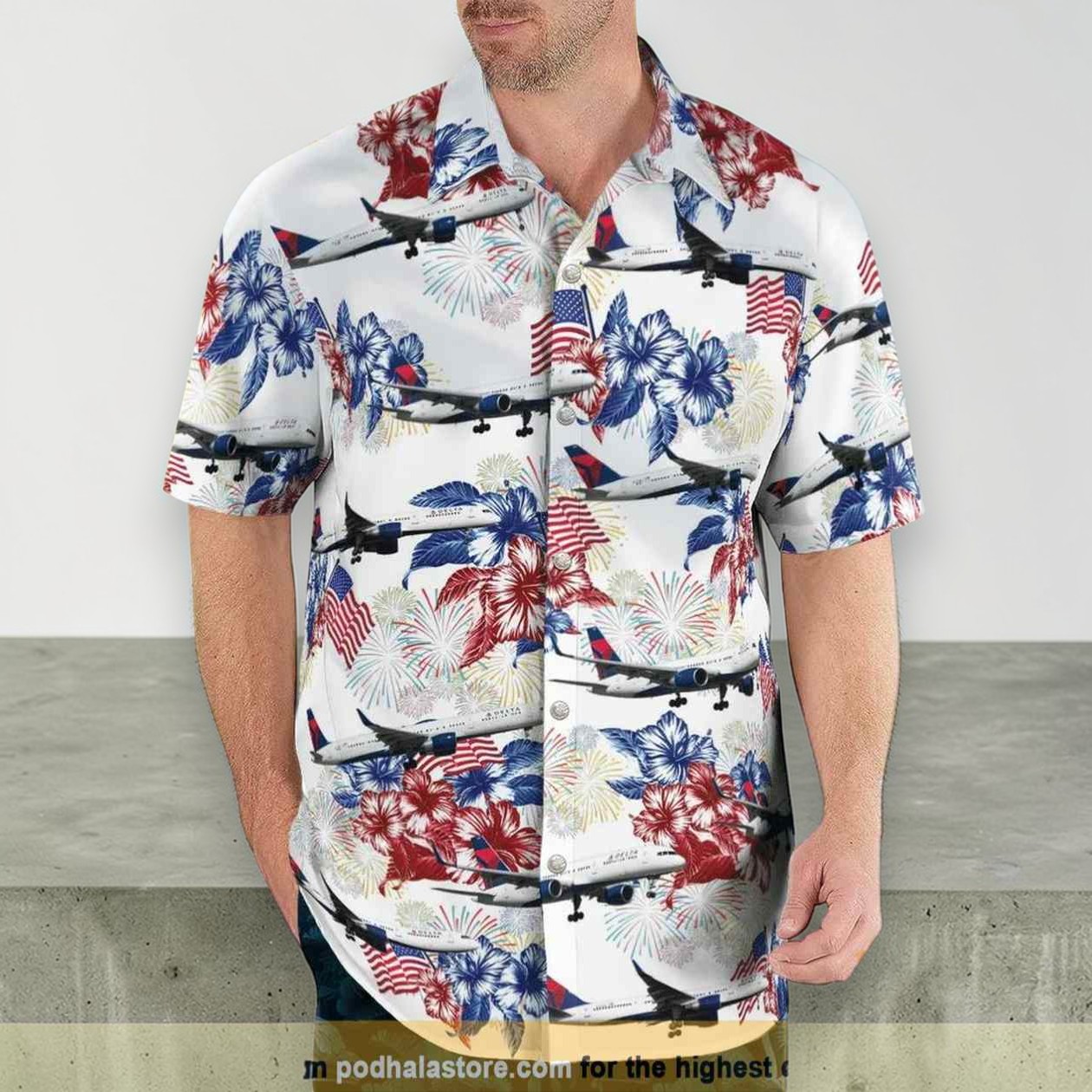 Delta Air Lines Boeing 757 232 Hawaiian Shirt Delta Air Lines Boeing 757 232 Hawaiian Shirt