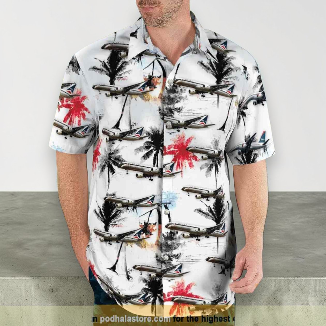 Delta Air Lines Boeing 757 232 Hawaiian Shirt Man Delta Air Lines Boeing 757 232 Hawaiian Shirt Man