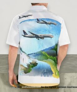 Delta Air Lines Boeing 767 332er Button Up Hawaiian Shirt