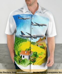 Delta Air Lines Boeing 767 332er Button Up Hawaiian Shirt