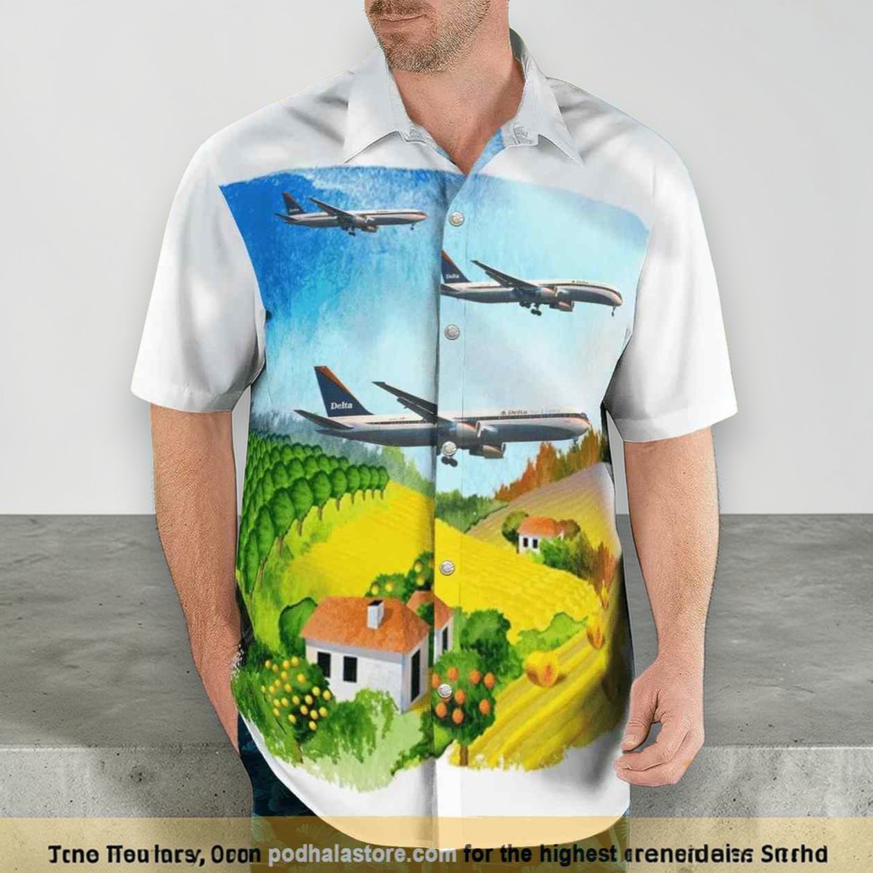 Delta Air Lines Boeing 767 332er Button Up Hawaiian Shirt Delta Air Lines Boeing 767 332er Button Up Hawaiian Shirt