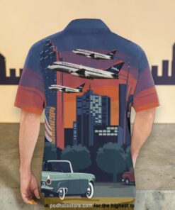 Delta Express Boeing 737 247 Button Up Hawaiian Shirt