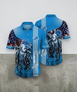 Detroit Lions Halloween aloha Shirt Halloween Funny Hawaiian Shirts, Lions Gifts for Fans