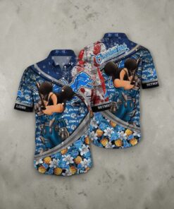 Detroit Lions NFL aloha Shirt Vintage Funny Hawaiian Shirts For Man Women, Lions Unique Gifts