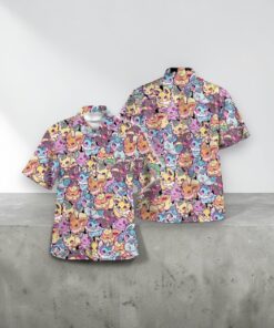 Eevee Evolution Cute Pattern For Enjoy Summer Funny Hawaiian Shirt, Pokemon Apparel