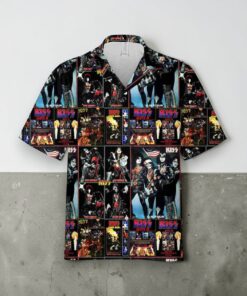 Fall In Love With Kiss Band Summer Shirt Gift For Dad Hawaiian Shirt