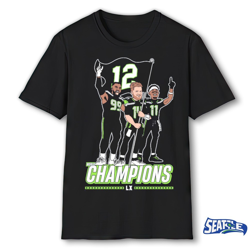 Flag Plant Sam Darnold, Jaxon Smith-Njigba, and Demarcus Lawrence Painting Seattle Seahawks 2025 NFL World Champions LX Shirt Flag Plant Sam Darnold, Jaxon Smith-Njigba, and Demarcus Lawrence Painting Seattle Seahawks 2025 NFL World Champions LX Shirt