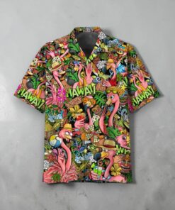 Flamingo Happy Summer Time Mother Day For Holiday Beach Hawaiian Shirt