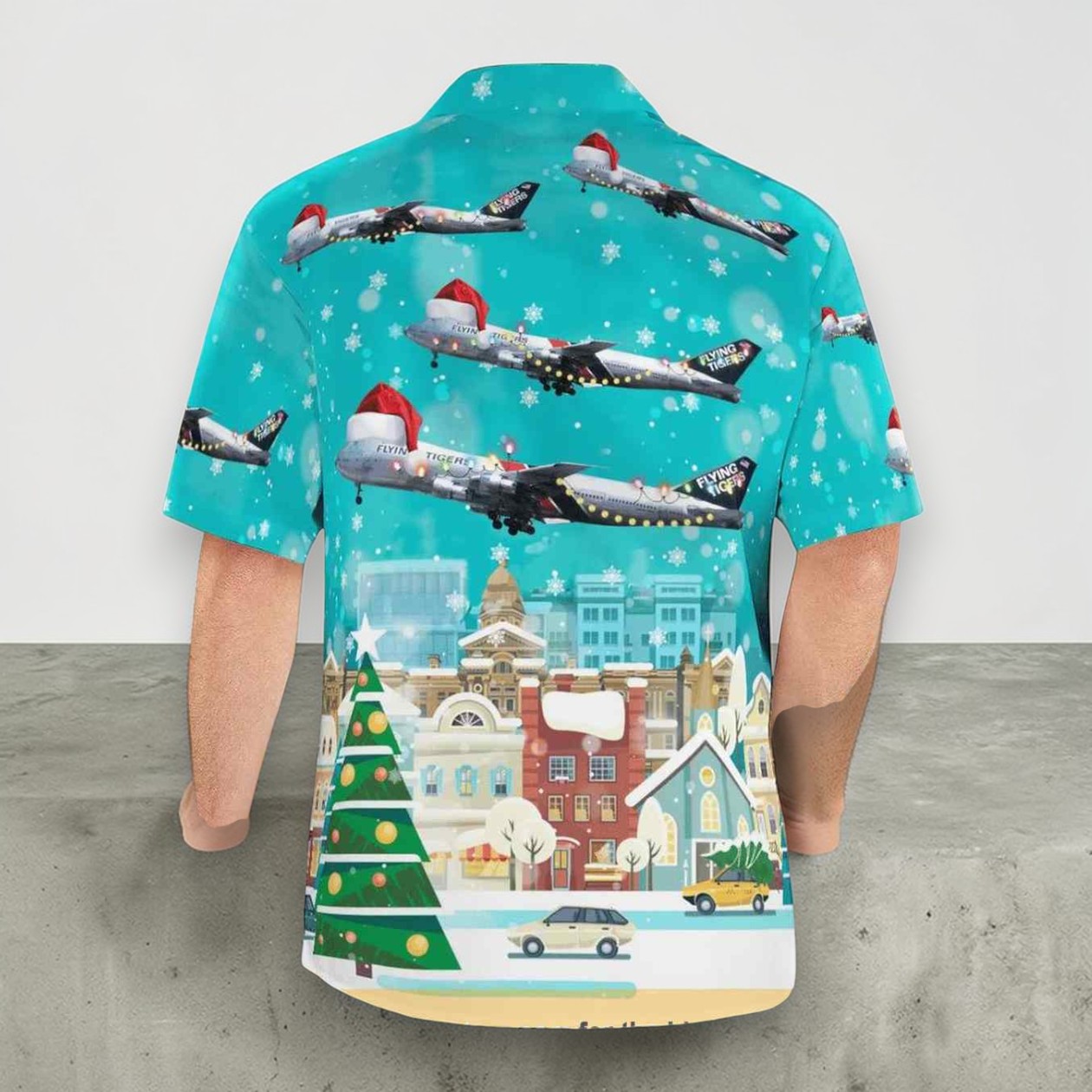 Flying Tiger Line Boeing 747 132(sf) Christmas Button Up Hawaiian Shirt Flying Tiger Line Boeing 747 132(sf) Christmas Button Up Hawaiian Shirt