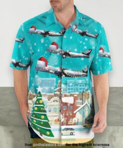 Flying Tiger Line Boeing 747 132(sf) Christmas Button Up Hawaiian Shirt