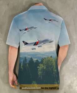 Flying Tiger Line Tiger Mouth Boeing 747 200 Button Up Hawaiian Shirt