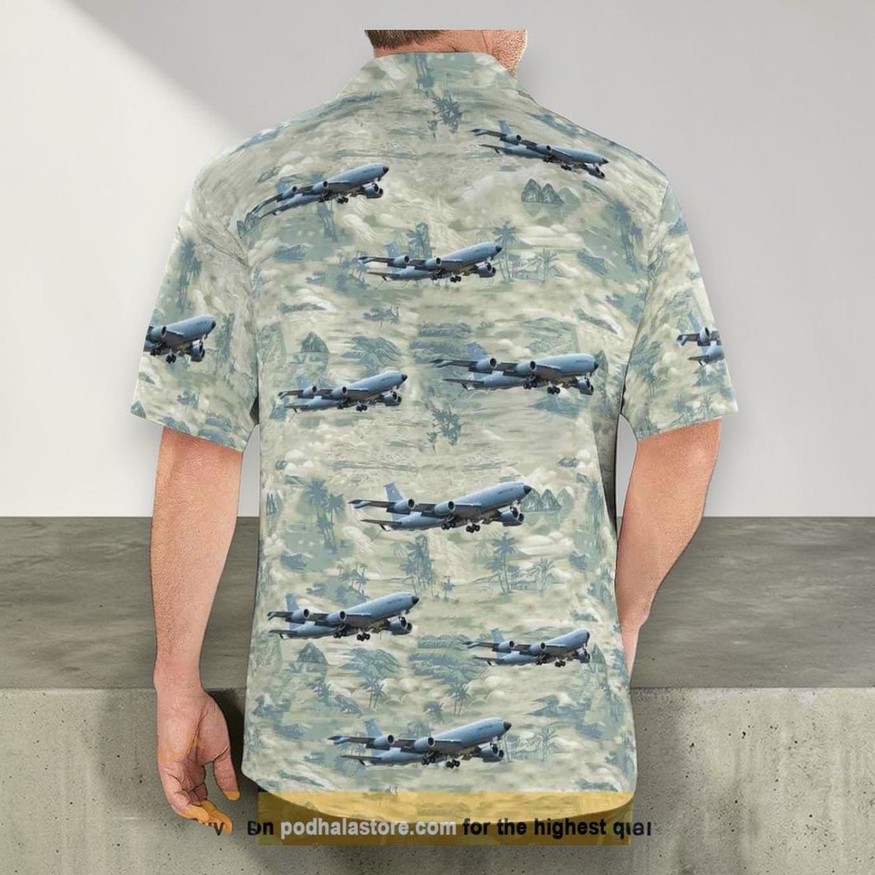 French Air And Space Force Boeing C 135fr Hawaiian Shirt Man French Air And Space Force Boeing C 135fr Hawaiian Shirt Man
