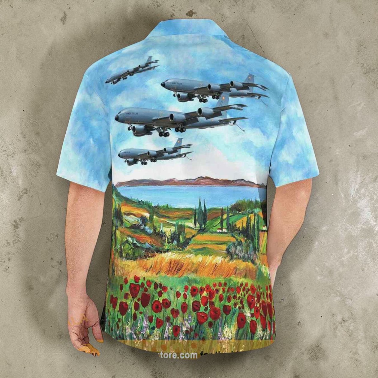 French Air And Space Force Boeing C 135fr Stratolifter Of Groupe De Ravitaillement En Vol 2 91 Bretagne Hawaiian Shirt Man French Air And Space Force Boeing C 135fr Stratolifter Of Groupe De Ravitaillement En Vol 2 91 Bretagne Hawaiian Shirt Man