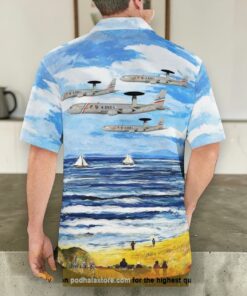 French Air And Space Force Boeing E 3f Sentry (awacs) Of Escadron De Détection Et Contrôle Aéroportés 0 36 Berry Hawaiian Shirt For Men And Women