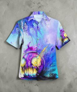 Gastly Halloween Pokemon 3D Funny Hawaiian Shirt, Pokemon Gifts for Fans