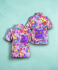 Gengar Summer Flowers Pokemon 3D Funny Hawaiian Shirt, Pokemon Fan Shirt for Sale
