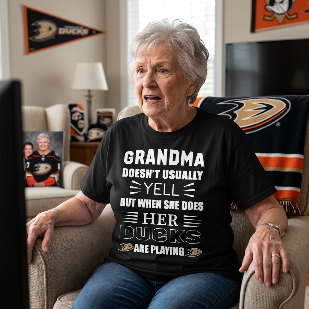 Grandma Doesn't Usually Yell Anaheim Ducks Unisex Shirt Grandma Doesn't Usually Yell Anaheim Ducks Unisex Shirt