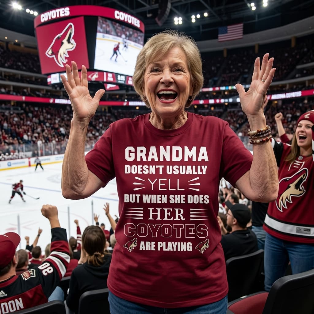 Grandma Doesn't Usually Yell Arizona Coyotes Unisex Shirt Grandma Doesn't Usually Yell Arizona Coyotes Unisex Shirt